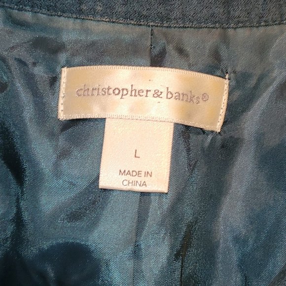 Bundle of 2 Christopher & Banks Open Front Blazers Purple Teal L - Picture 7 of 15